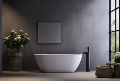 Salle de bain contemporaine : le béton ciré comme matériau phare